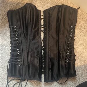 Frederick’s Black Lace-Up Corset L